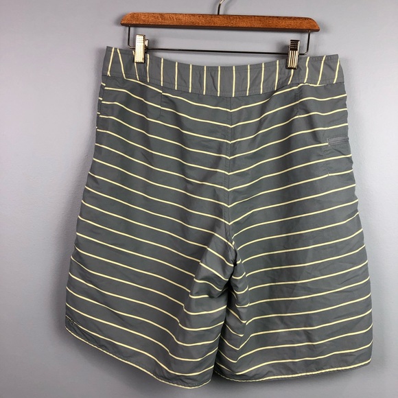 Patagonia SwimSuit Shorts Striped Gray 34 - Picture 5 of 6